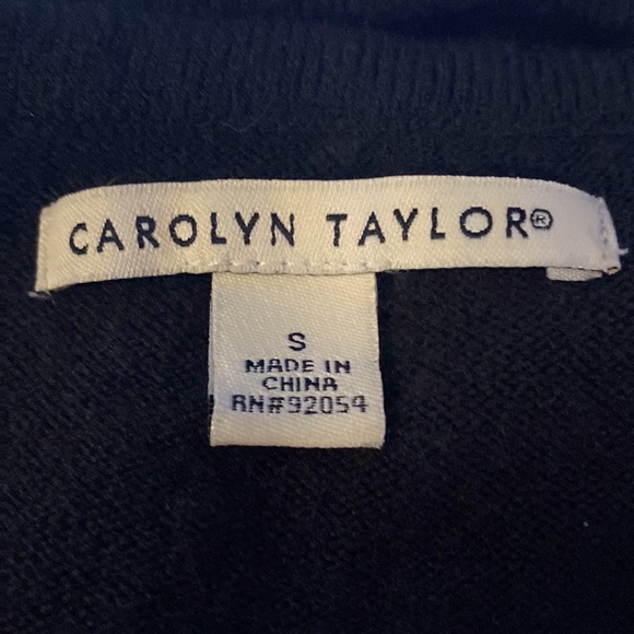 Carolyn Taylor Mock 2-piece Embellished Beaded Floral Black Sweater Sz Small EUC - Picture 6 of 6